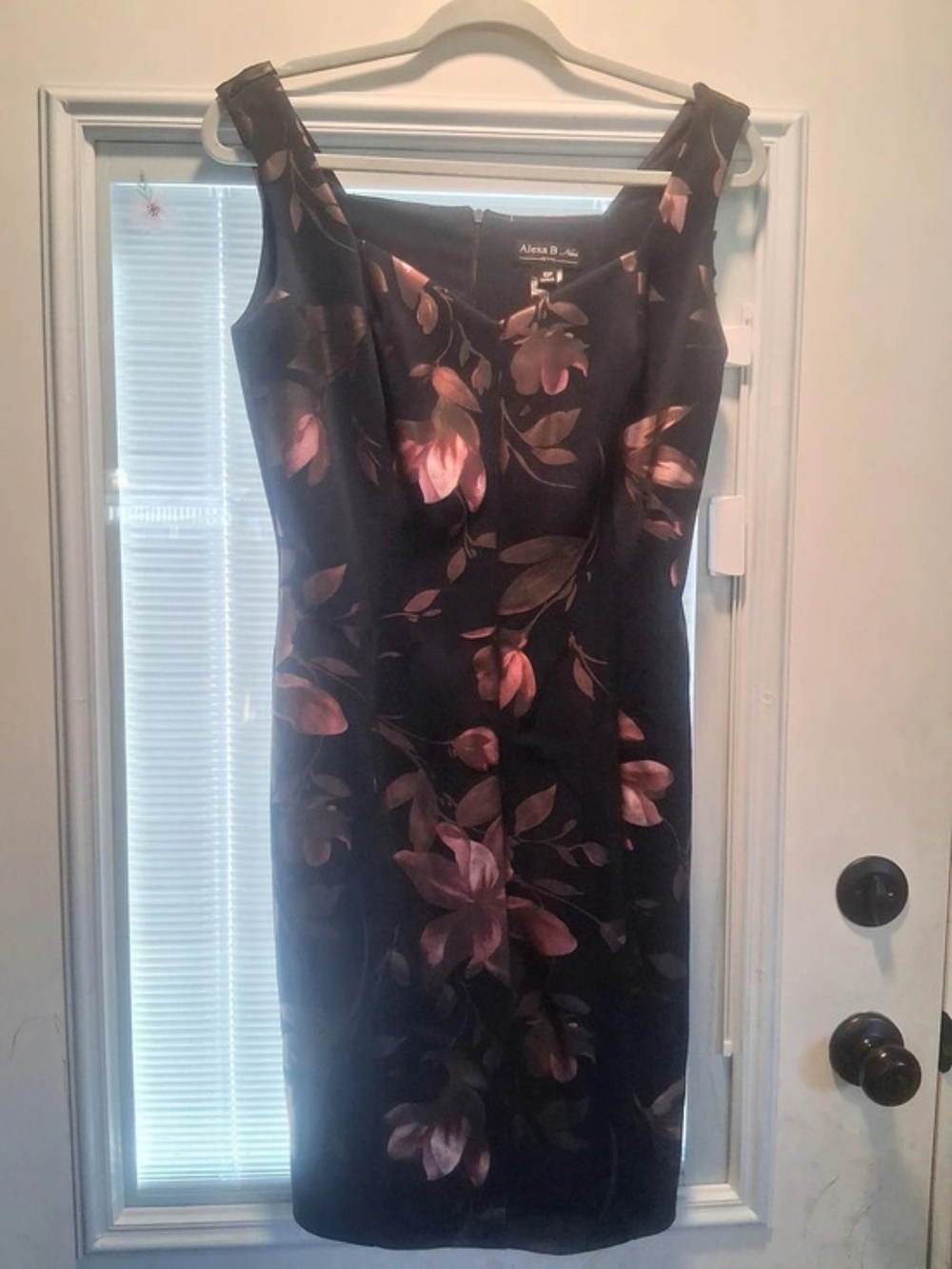 Alexa B Dress Floral Midi in Black & Pink Size 10P